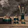 Burned Green and Blue High-grade Auspicious Cloud Incense Seal Burner Set NewZen