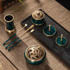 Burned Green and Blue High-grade Auspicious Cloud Incense Seal Burner Set NewZen