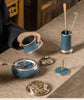 Burned Green and Blue High-grade Auspicious Cloud Incense Seal Burner Set NewZen