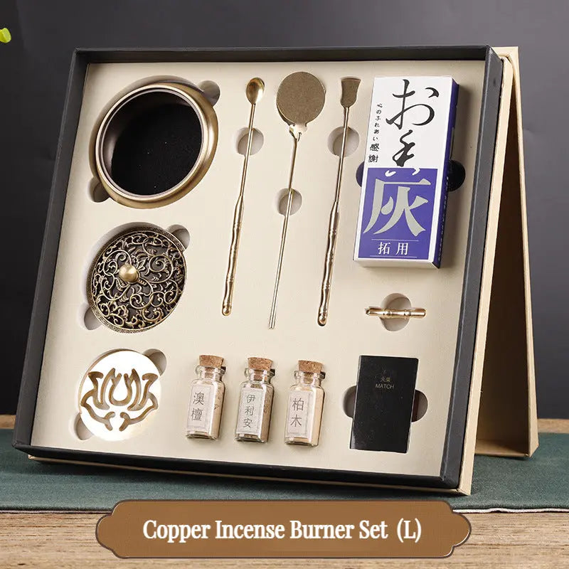 Pure Copper/Ceramic Incense Burner Kit Tool Incense Road Starter 1 Set Tools Supplies Ideal for beginners NewZen