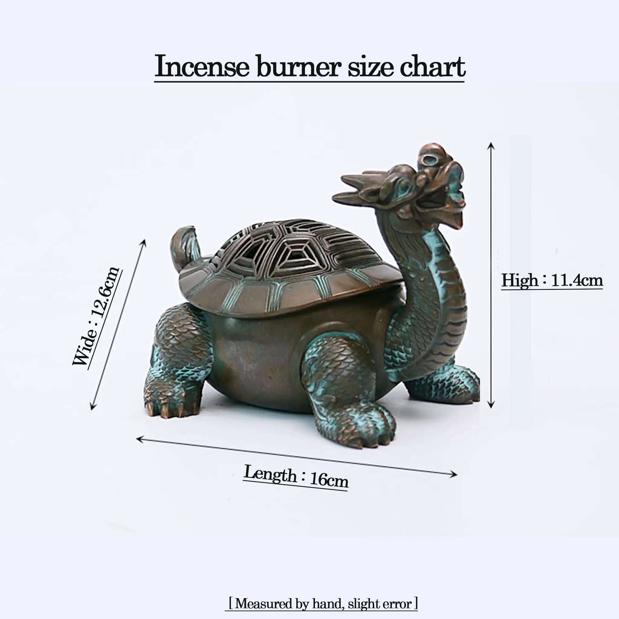 Chinese Dragon Turtle Metal Incense Burner NewZen