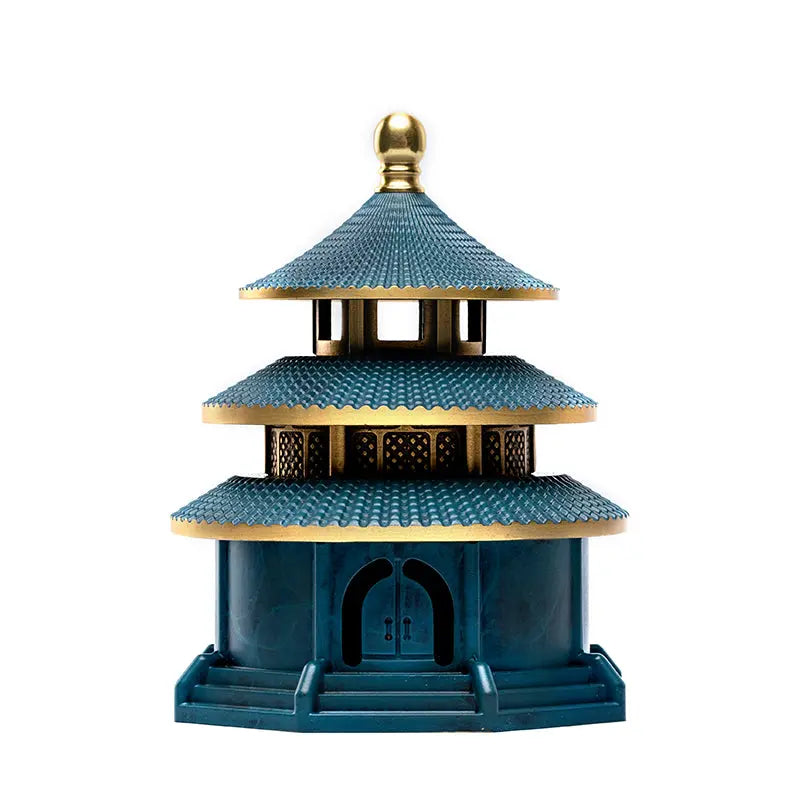 Pure Copper Tower Incense Burner Blue And Red NewZen