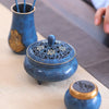 Red and blue high-grade pure copper incense burner set NewZen